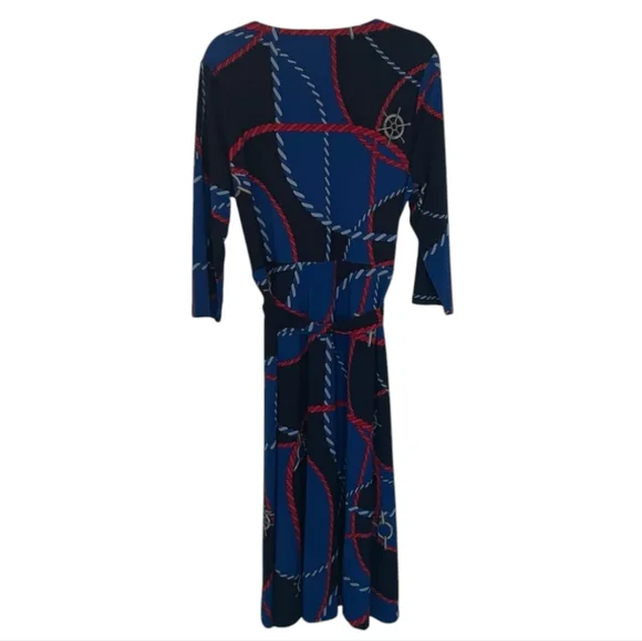NWT Lauren Ralph Lauren Women's Rope-nPrint Surplice Jersey Dress - Picture 3 of 14